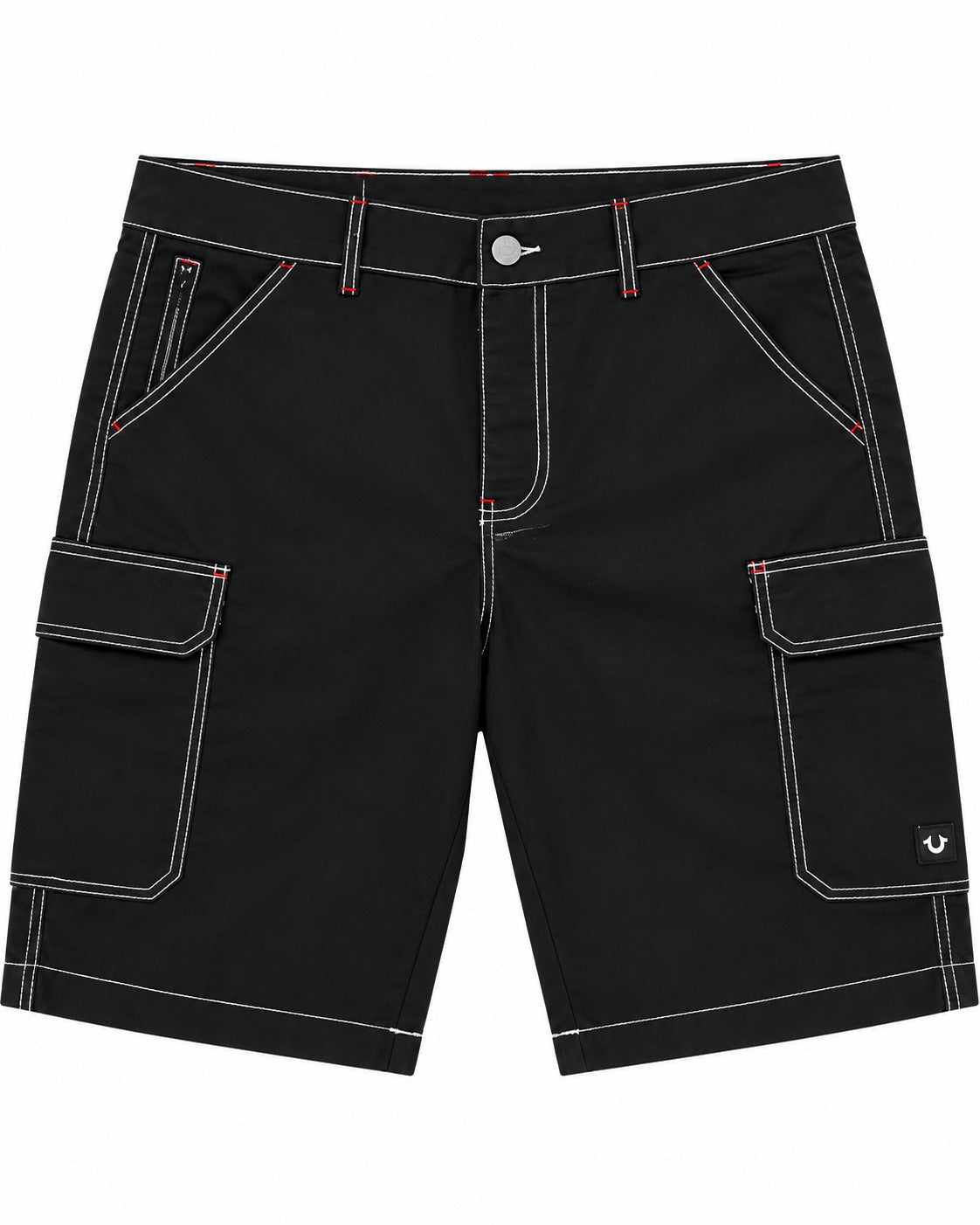 BERMUDA TRUE RELIGION 108056 JET BLACK CARGO SHORT 36