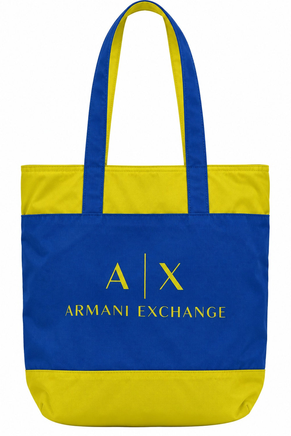 BOLSA ARMANY PLASTICO AZUL/AMARILLO