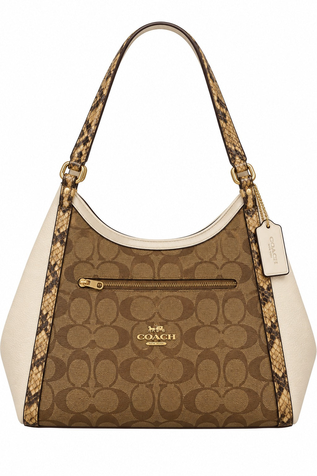BOLSA COACH IM/KHAKI SERPIENTE CAFÉ/BLANCO MONOGRAMA GRANDE
