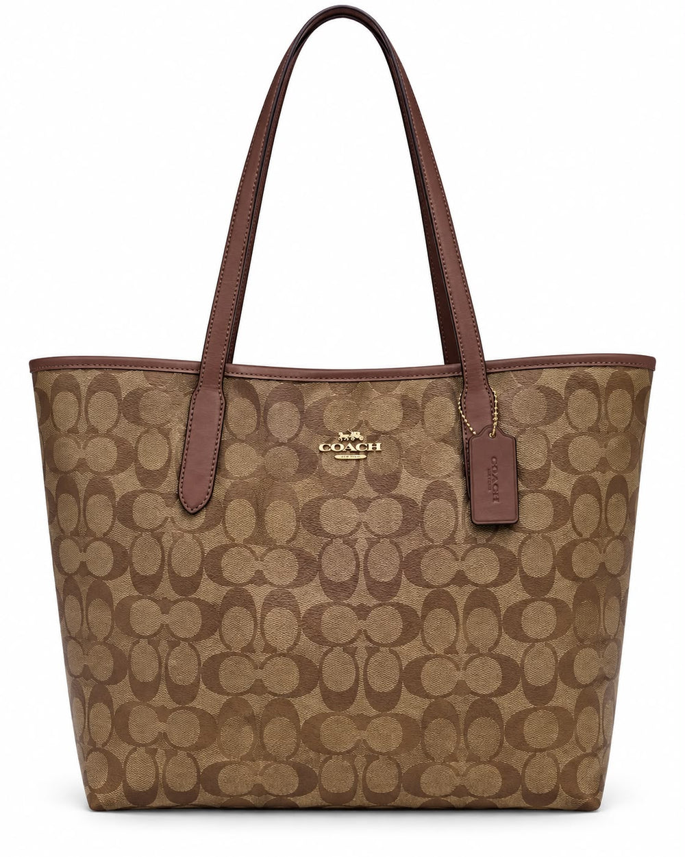 BOLSA COACH TOTE CAFÉ CLARO MONOGRAMA GRANDE