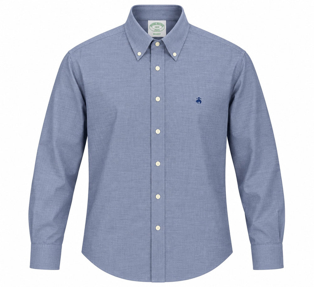 CAMISA BROOKS BROTHERS 42112 MILANO FIT MONOGRAMA AZUL XS