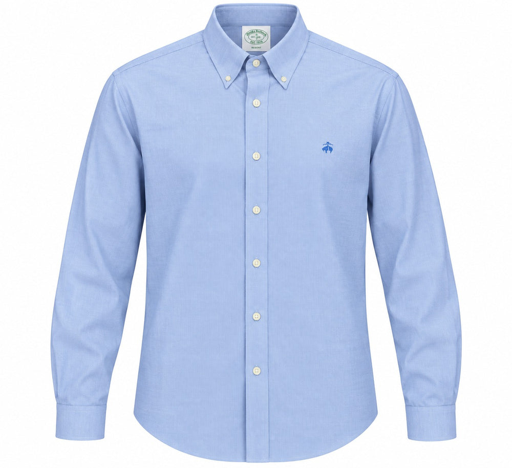 CAMISA BROOKS BROTHERS 42112 MILANO FIT MONOGRAMA GRIS XS