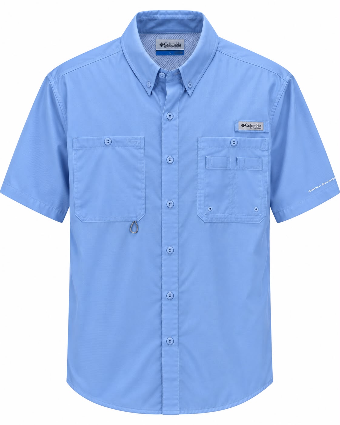 CAMISA COLUMBIA OMNI SHADE MANGA CORTA REGULAR FIT AZUL M
