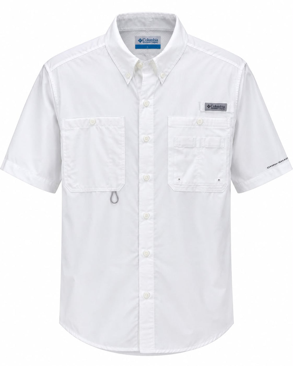 CAMISA COLUMBIA OMNI SHADE MANGA CORTA REGULAR FIT BLANCA LISA L