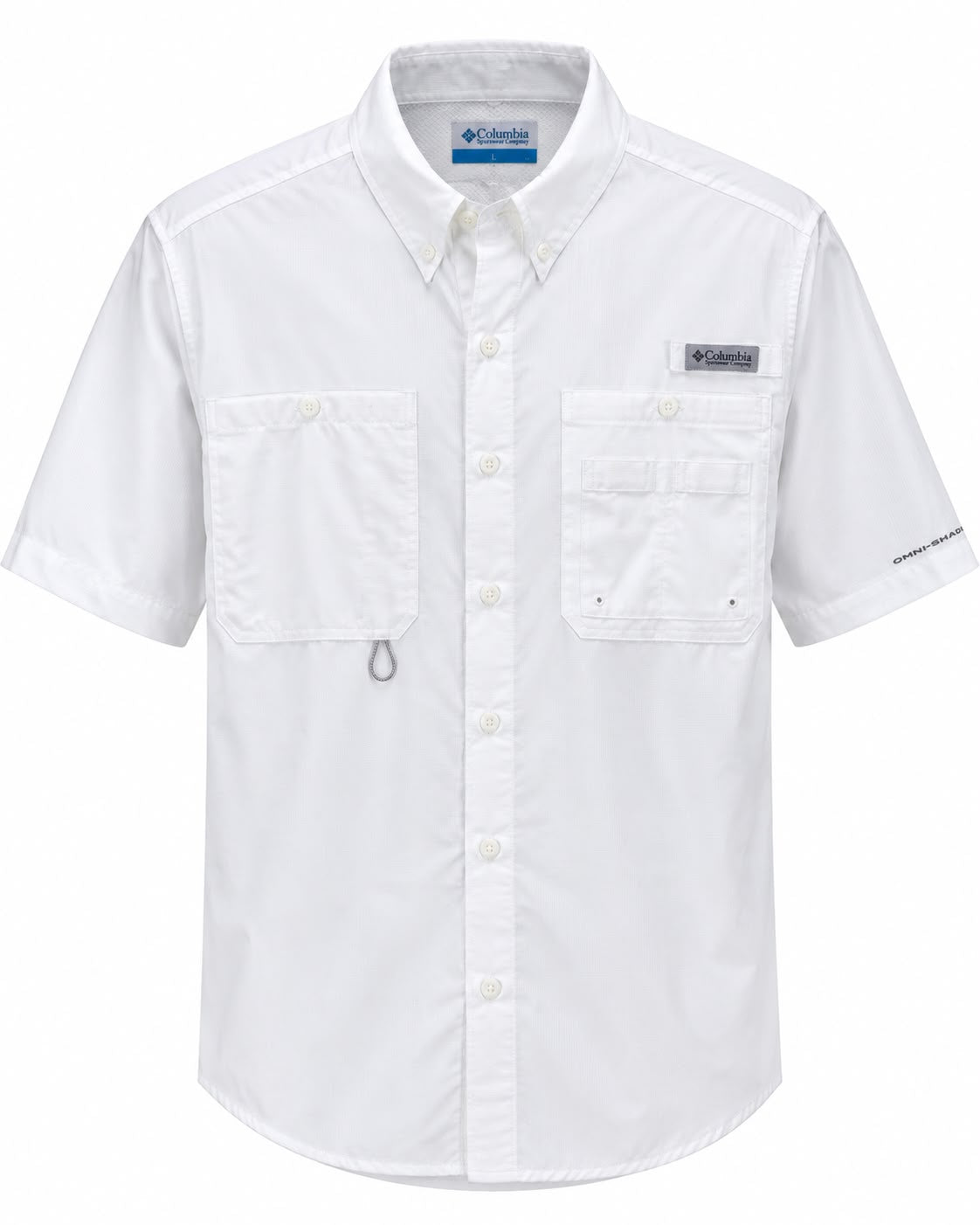 CAMISA COLUMBIA OMNI SHADE MANGA CORTA REGULAR FIT BLANCA LISA L