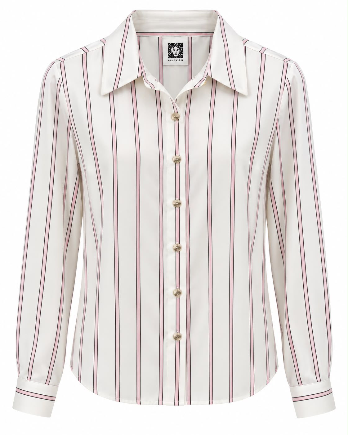 CAMISA DAMA ANNE KLEIN BLANCO RAYA ROSA CON NAVY M