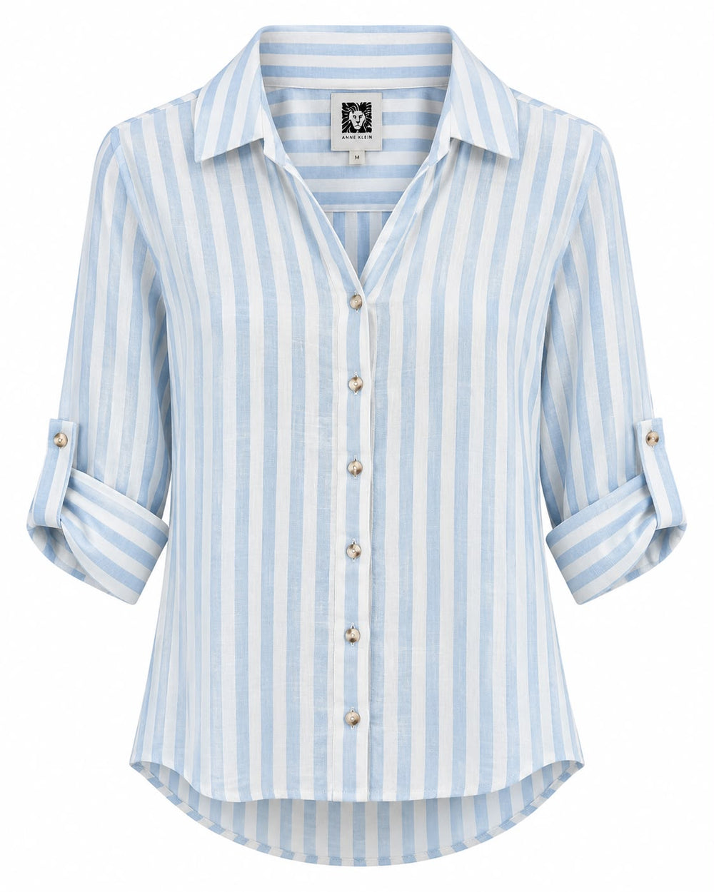 CAMISA DAMA ANNE KLEIN AZUL RAYAS M