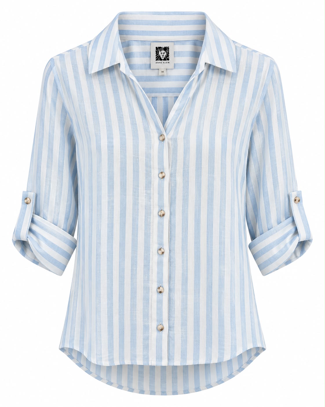 CAMISA DAMA ANNE KLEIN AZUL RAYAS M