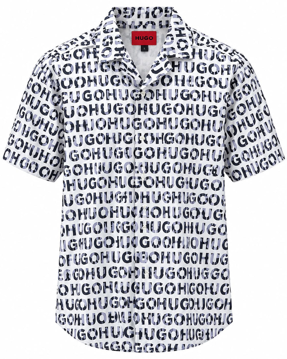 CAMISA HUGO BOSS 50539328 STRAIGHT FIT MANGA CORTA LETRAS PURPLE M