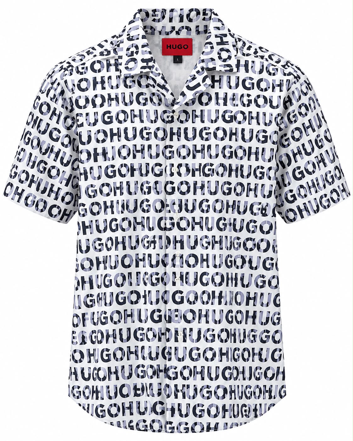 CAMISA HUGO BOSS 50539328 STRAIGHT FIT MANGA CORTA LETRAS PURPLE M