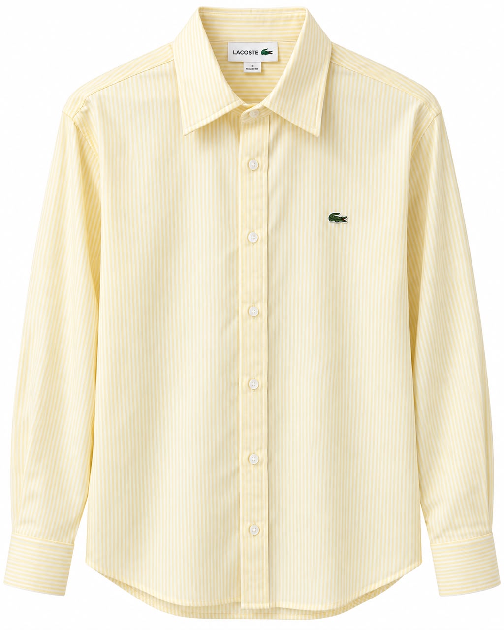 CAMISA LACOSTE CH5682 REGULAR FIT RAYAS AMARILLO M