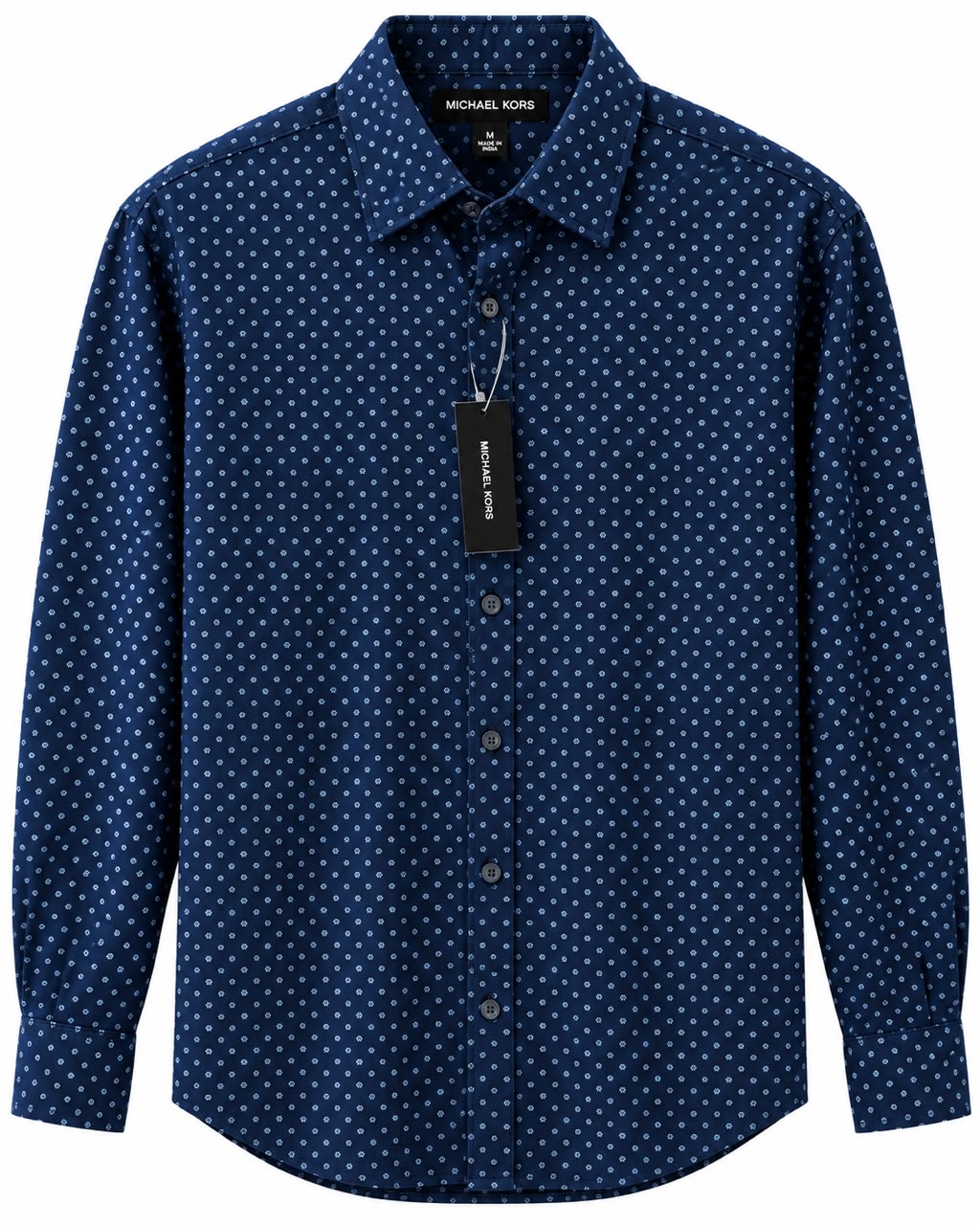 CAMISA MK FLORES SLIM FIT AZUL S