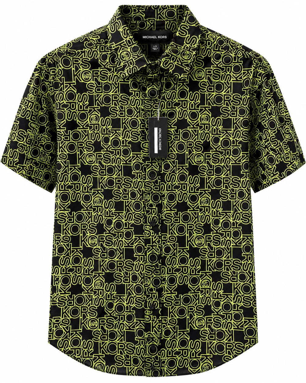 CAMISA MK SPRING1 MANGA CORTA SLIM FIT VERDE MONOGRAMAS L