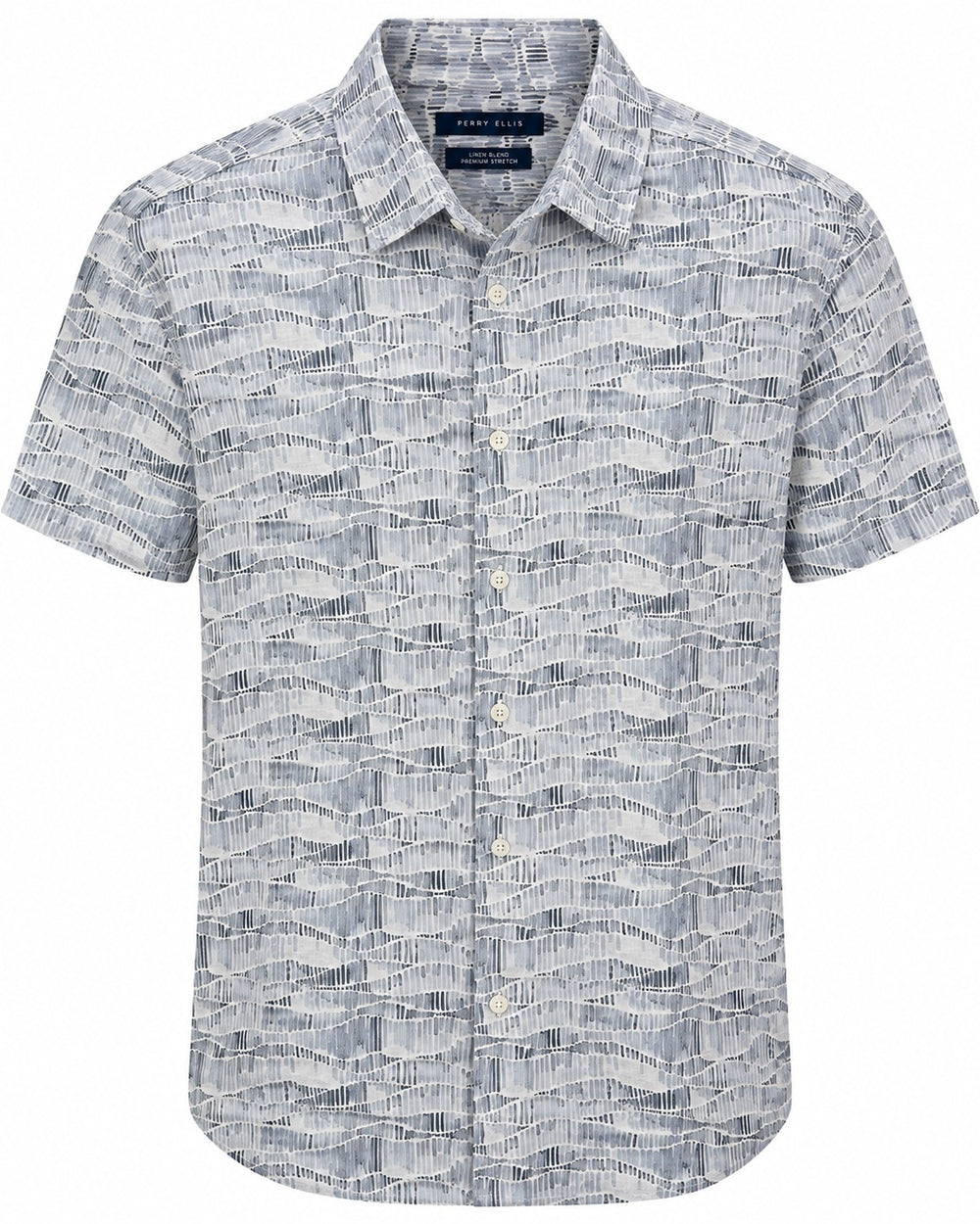 CAMISA PERRY ELLIS 4BSW9082 LINEN BLEND MANGA CORTA RAYAS M