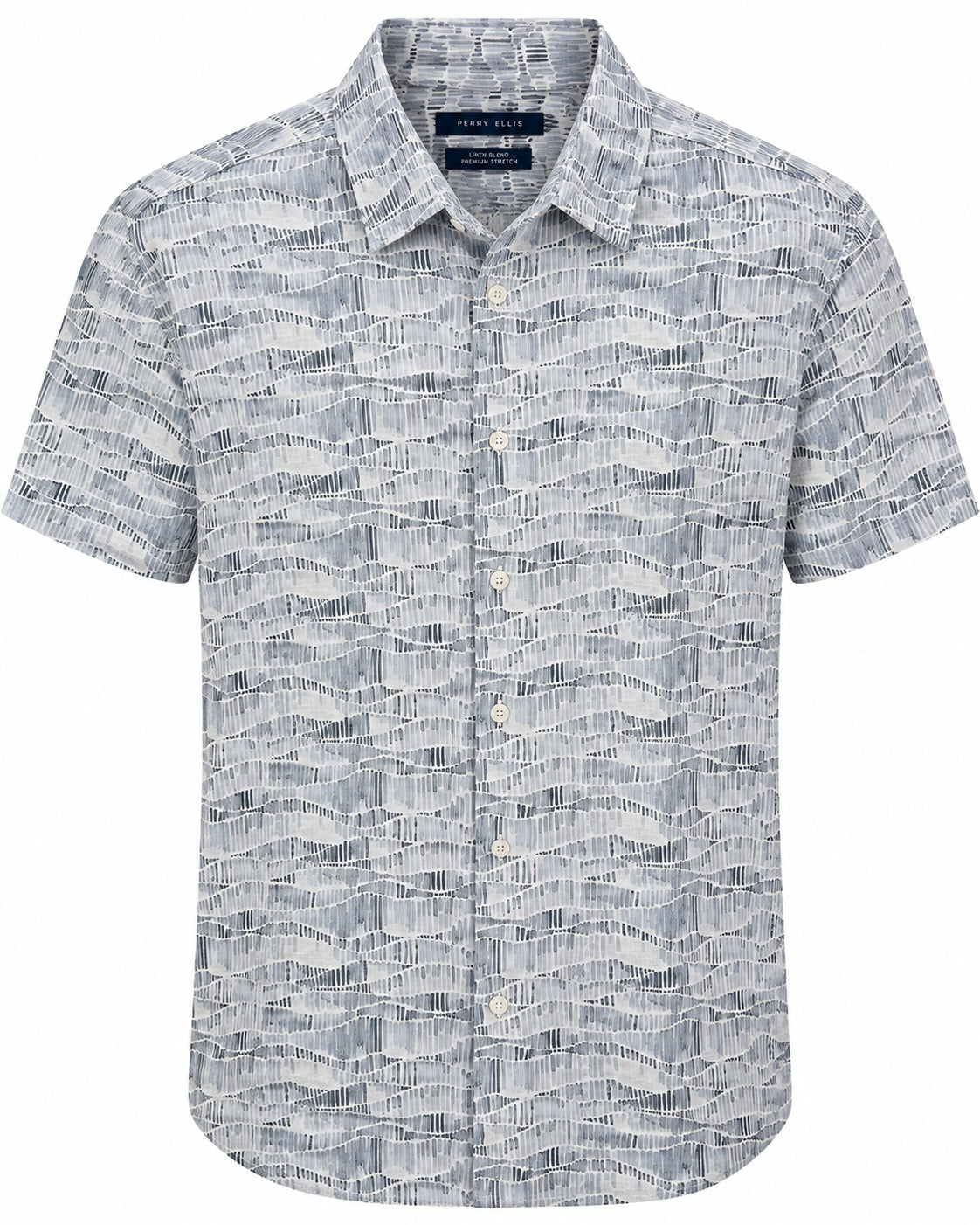CAMISA PERRY ELLIS 4BSW9082 LINEN BLEND MANGA CORTA RAYAS M