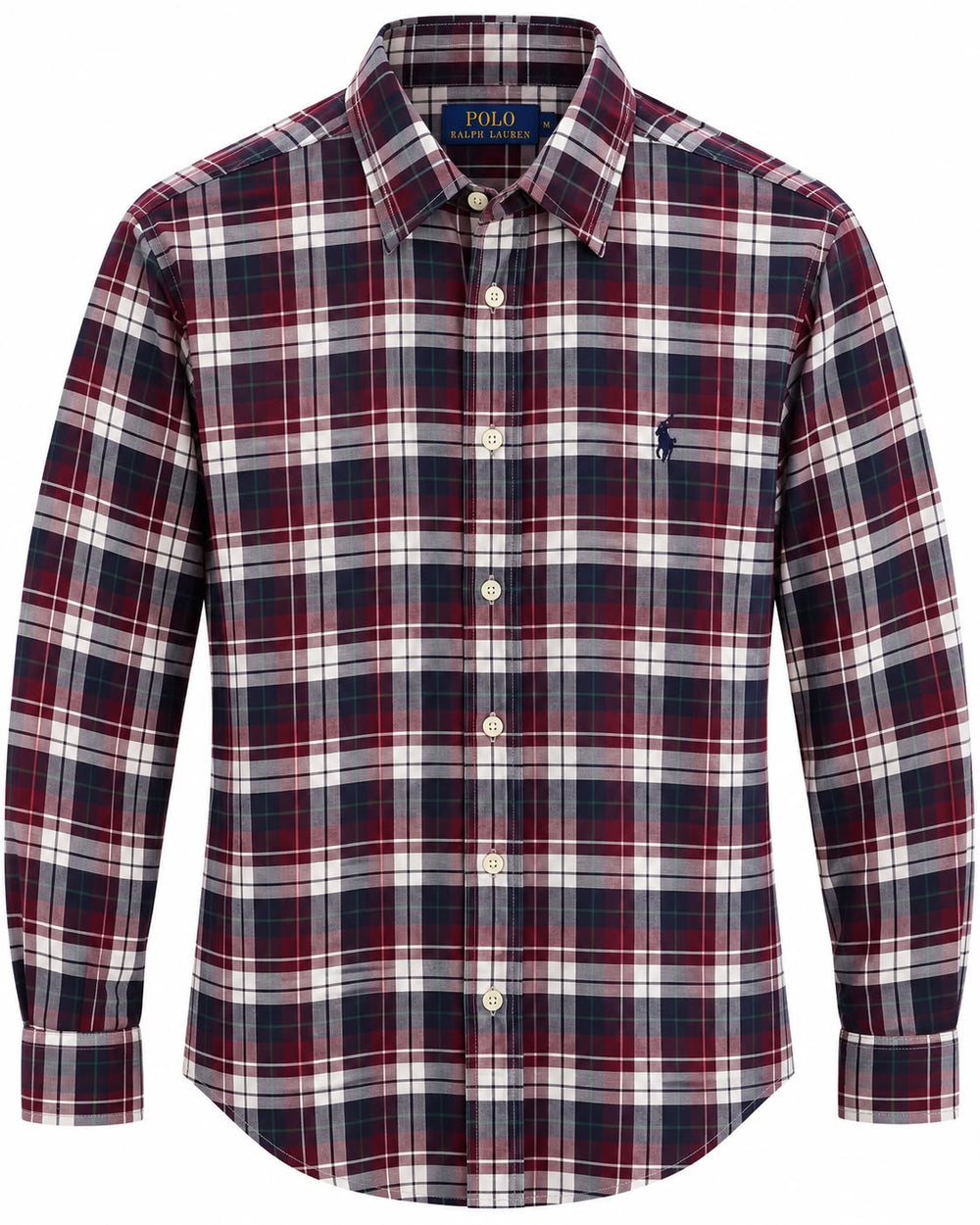 CAMISA POLO RALPH LAUREN RN41381 CLASSIC FIT CUADROS ROJOS, AZULES Y BLANCOS XL