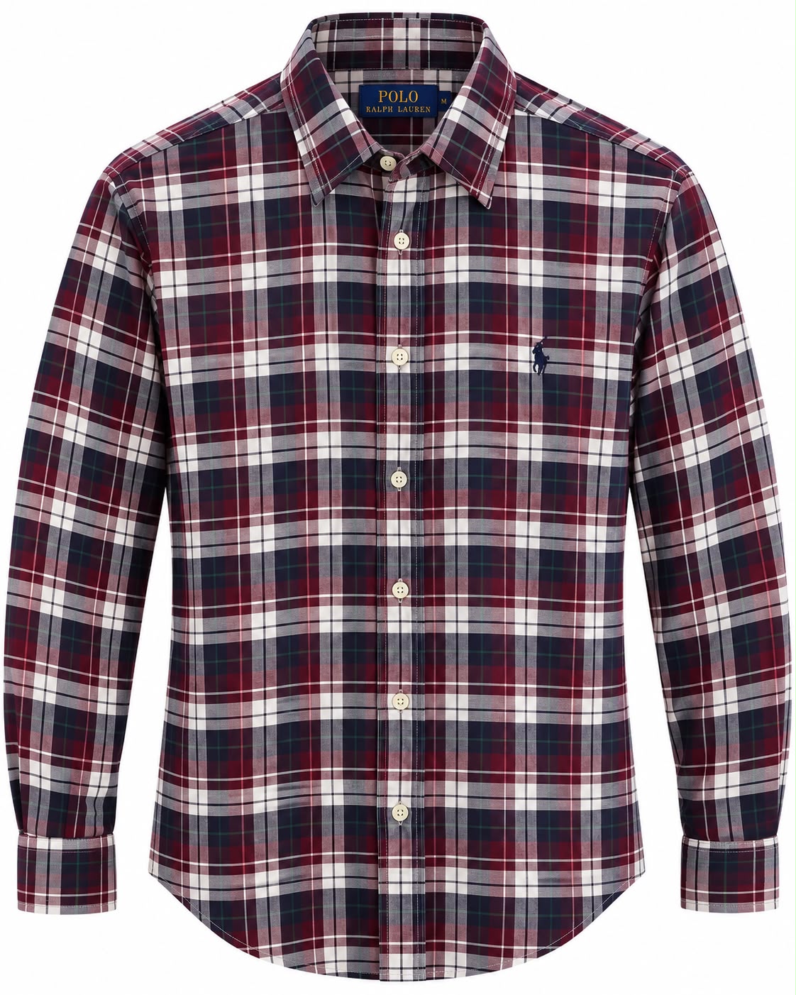 CAMISA POLO RALPH LAUREN RN41381 CLASSIC FIT CUADROS ROJOS, AZULES Y BLANCOS XL