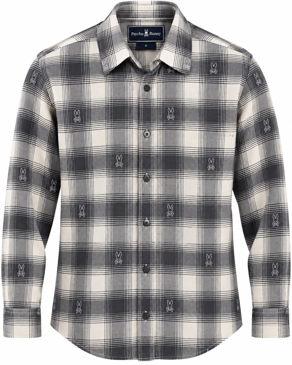 CAMISA PSYCHO BUNNY KURT PLAID BLANCA CUADROS XS
