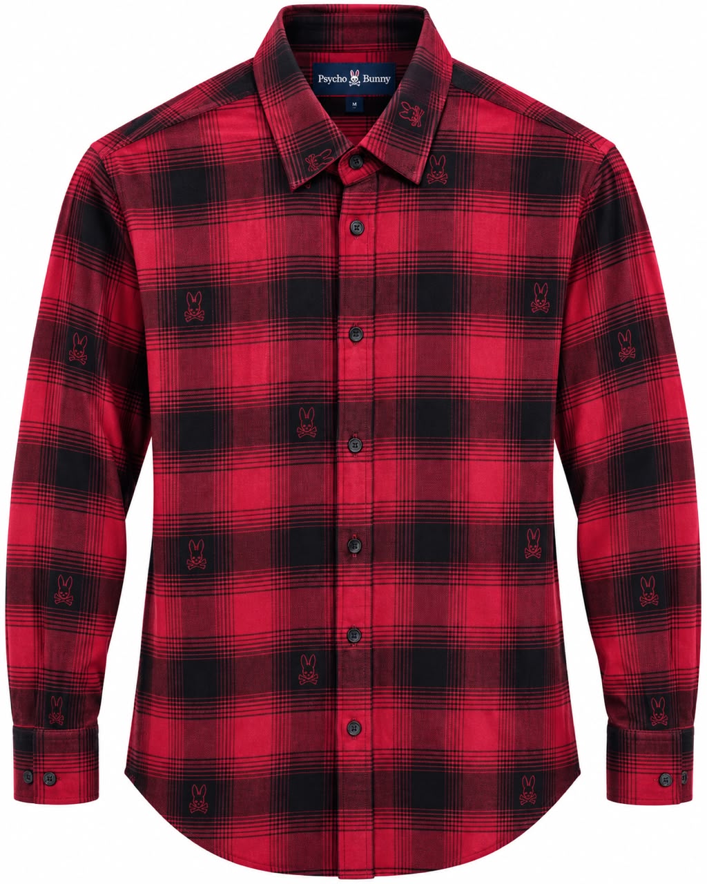 CAMISA PSYCHO BUNNY KURT PLAID ROJA CUADROS XS