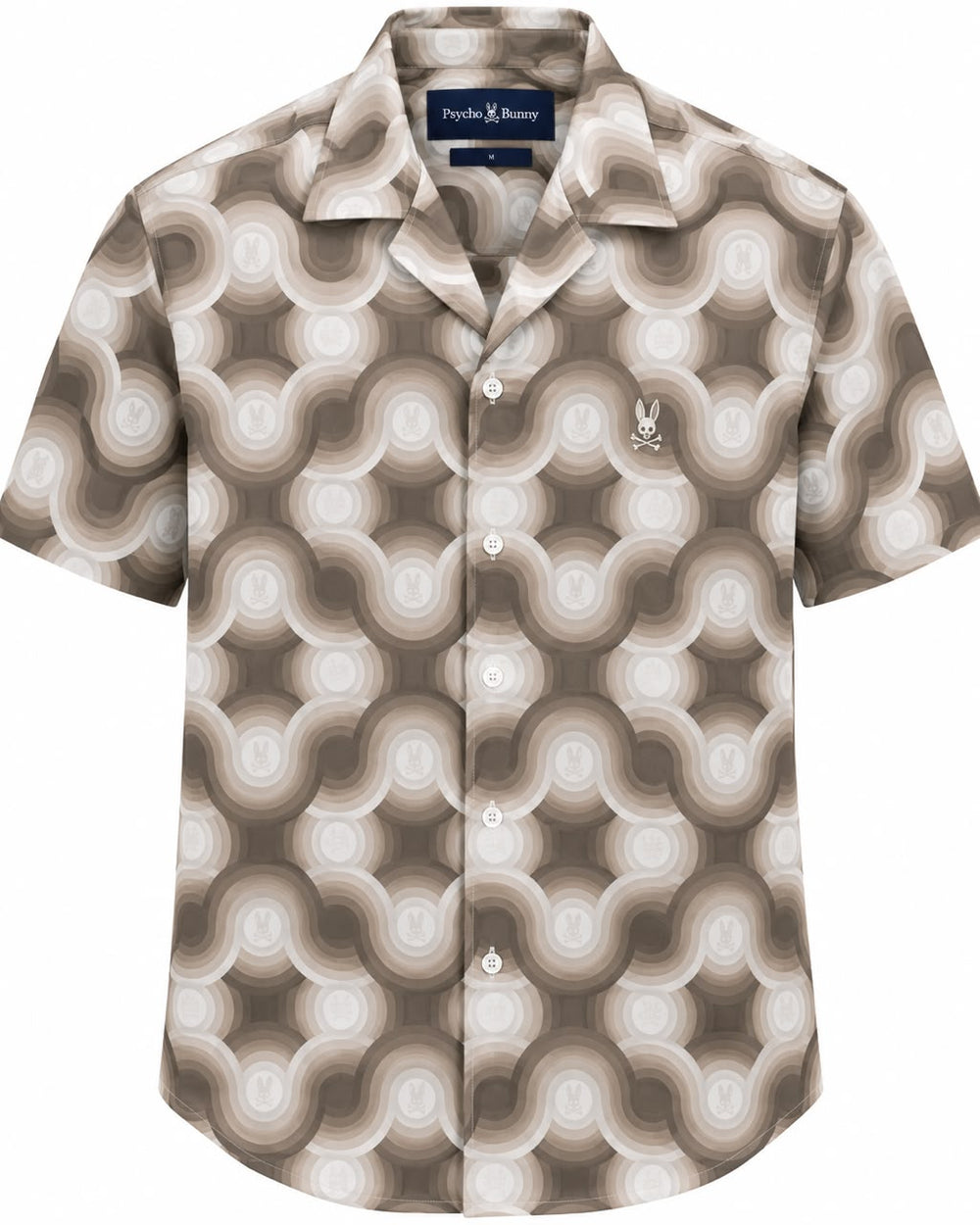 CAMISA PSYCHO BUNNY PAROS MANGA CORTA MONOGRAMA CAFÉ S