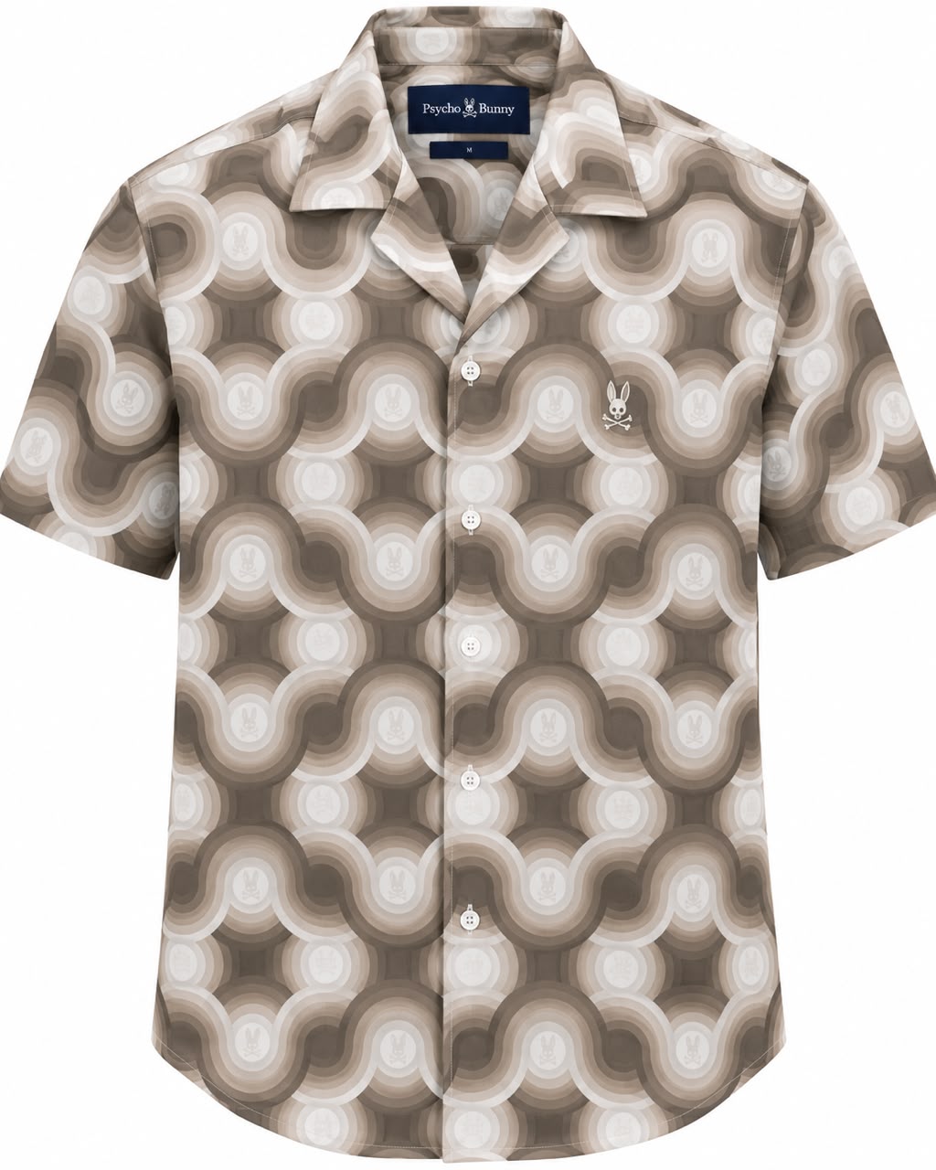 CAMISA PSYCHO BUNNY PAROS MANGA CORTA MONOGRAMA CAFÉ S