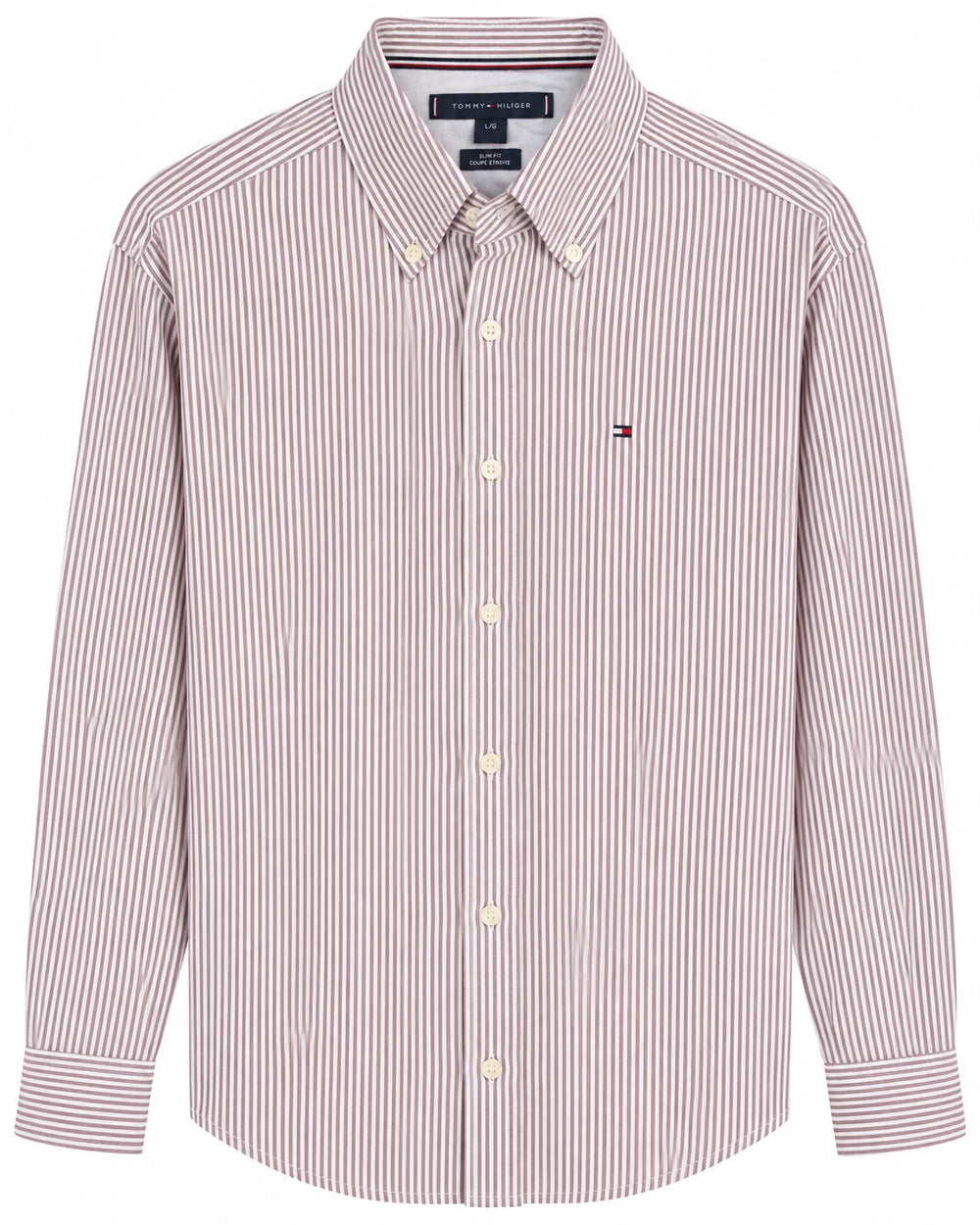 CAMISA TOMMY HILFIGER 78J8429 REGULAR FIT STRETCH ROJA RAYAS L