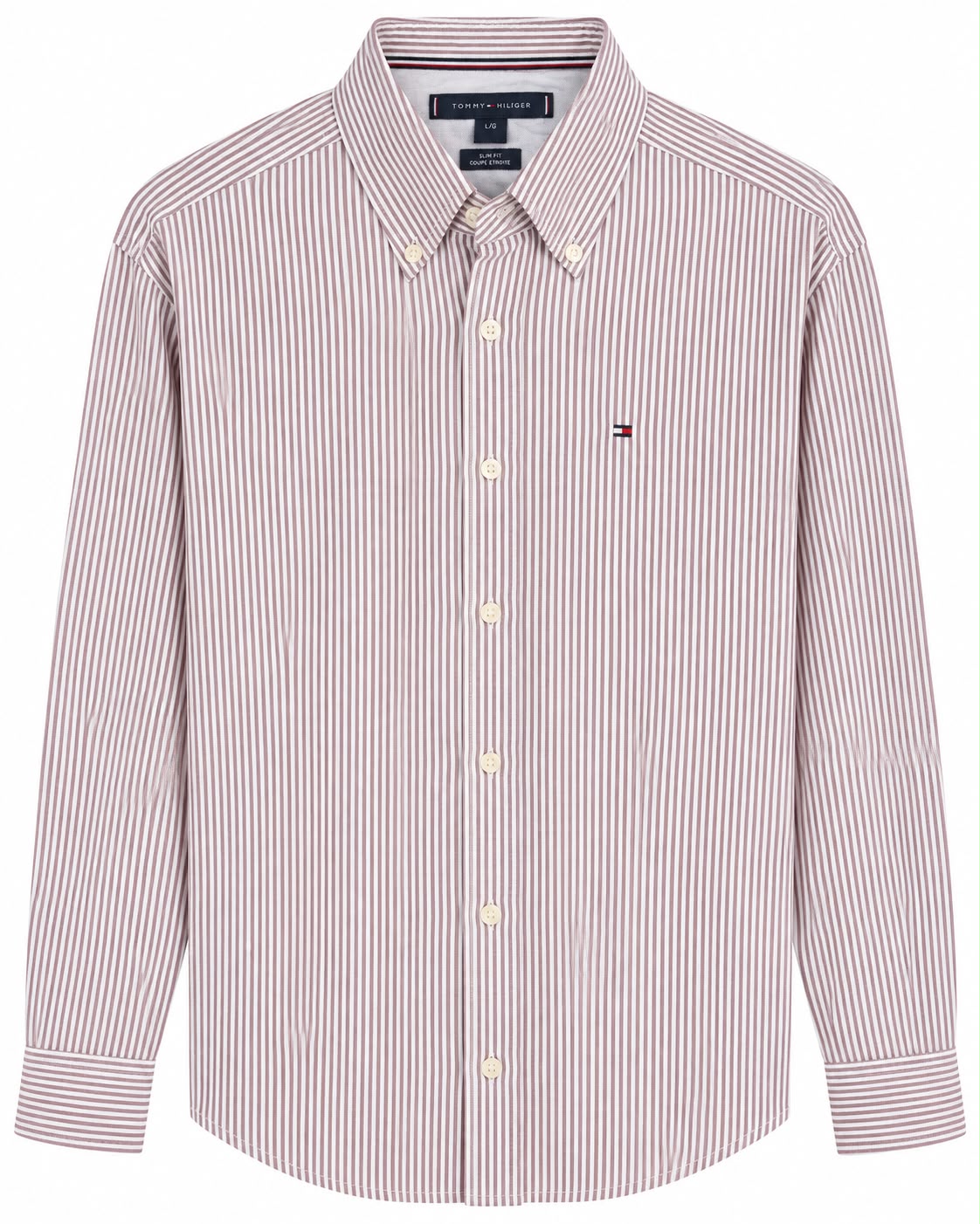 CAMISA TOMMY HILFIGER 78J8429 REGULAR FIT STRETCH ROJA RAYAS L
