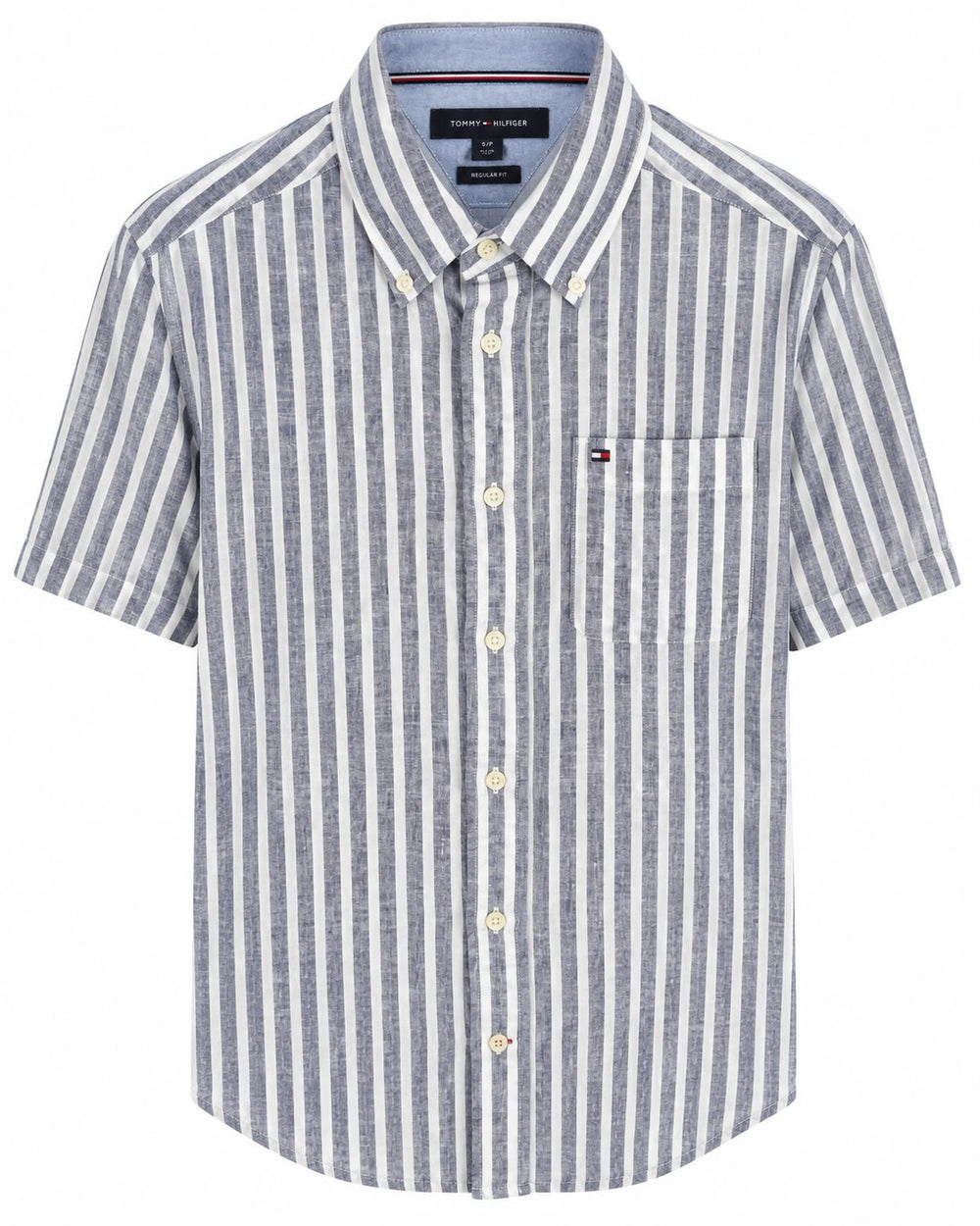 CAMISA TOMMY HILFIGER 78J8637 REGULAR FIT MANGA CORTA GRIS RAYAS S