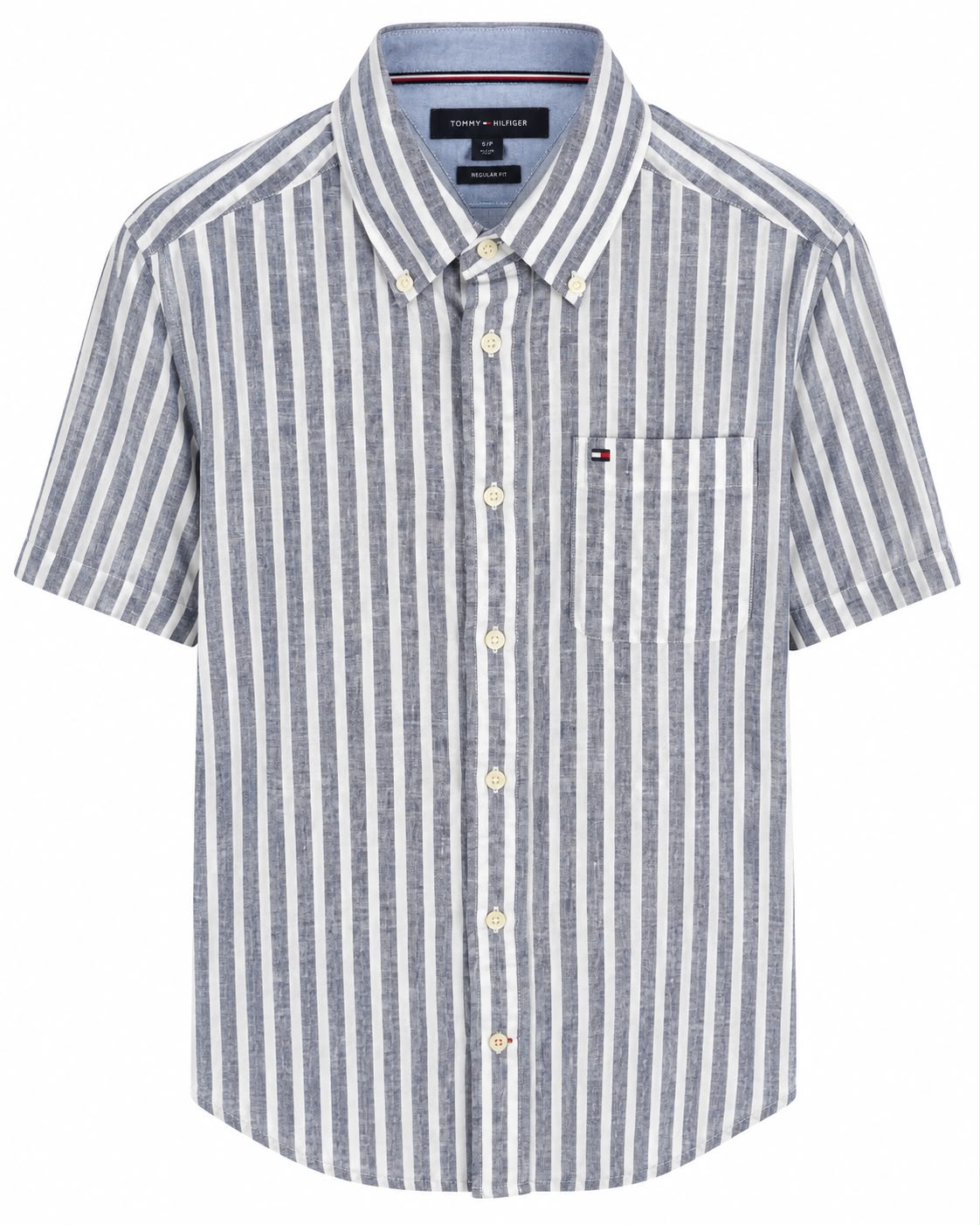 CAMISA TOMMY HILFIGER 78J8637 REGULAR FIT MANGA CORTA GRIS RAYAS S