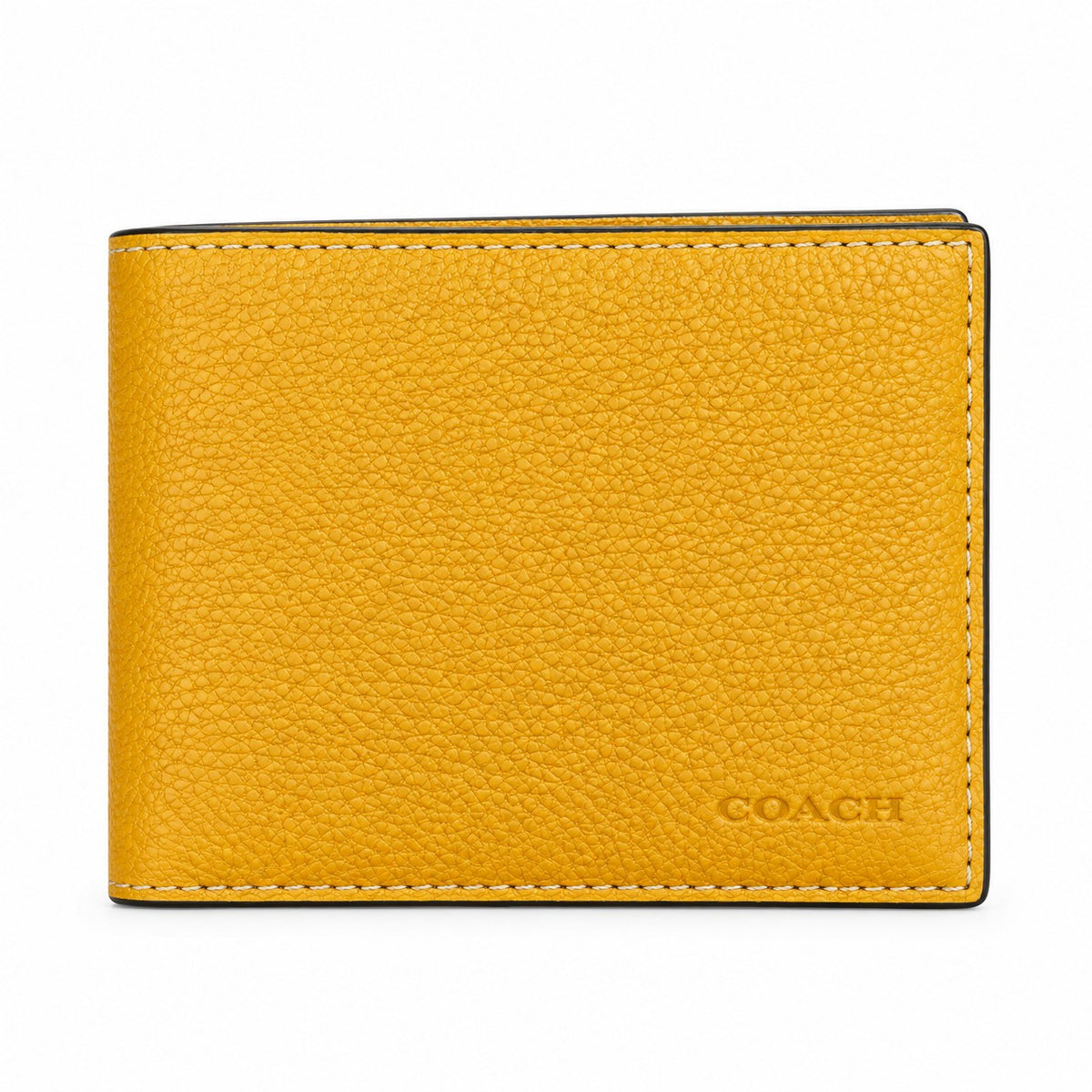 CARTERA COACH CON TARJETERO CY396 AMARILLO LISO