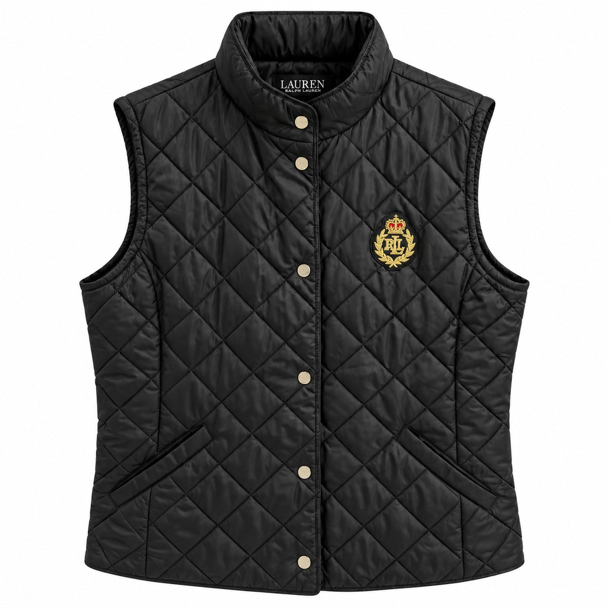 CHALECO DAMA POLO RALPH LAURENT NEGRO ROMBOS L