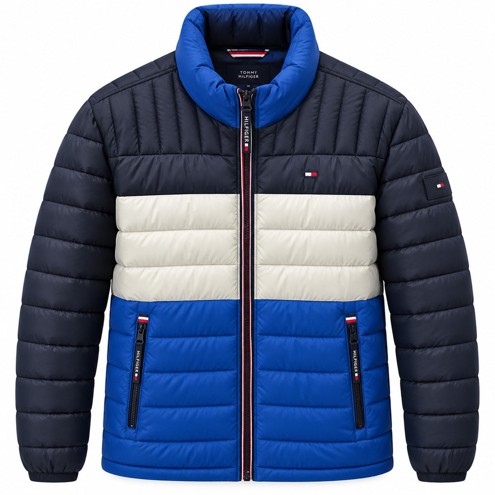 CHAMARRA CABALLERO TOMMY 150AN796 TRICOLOR AZUL, NAVI Y BLANCO XL