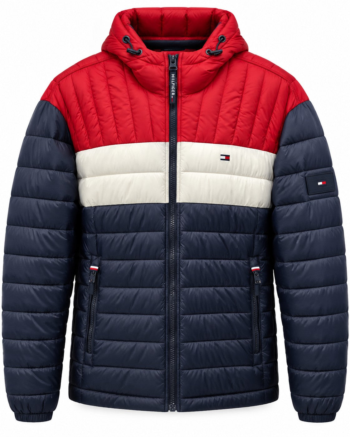 CHAMARRA CABALLERO TOMMY AZUL CON ROJO/BLANCO GORRO XL