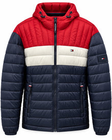 CHAMARRA CABALLERO TOMMY AZUL CON ROJO/BLANCO GORRO
