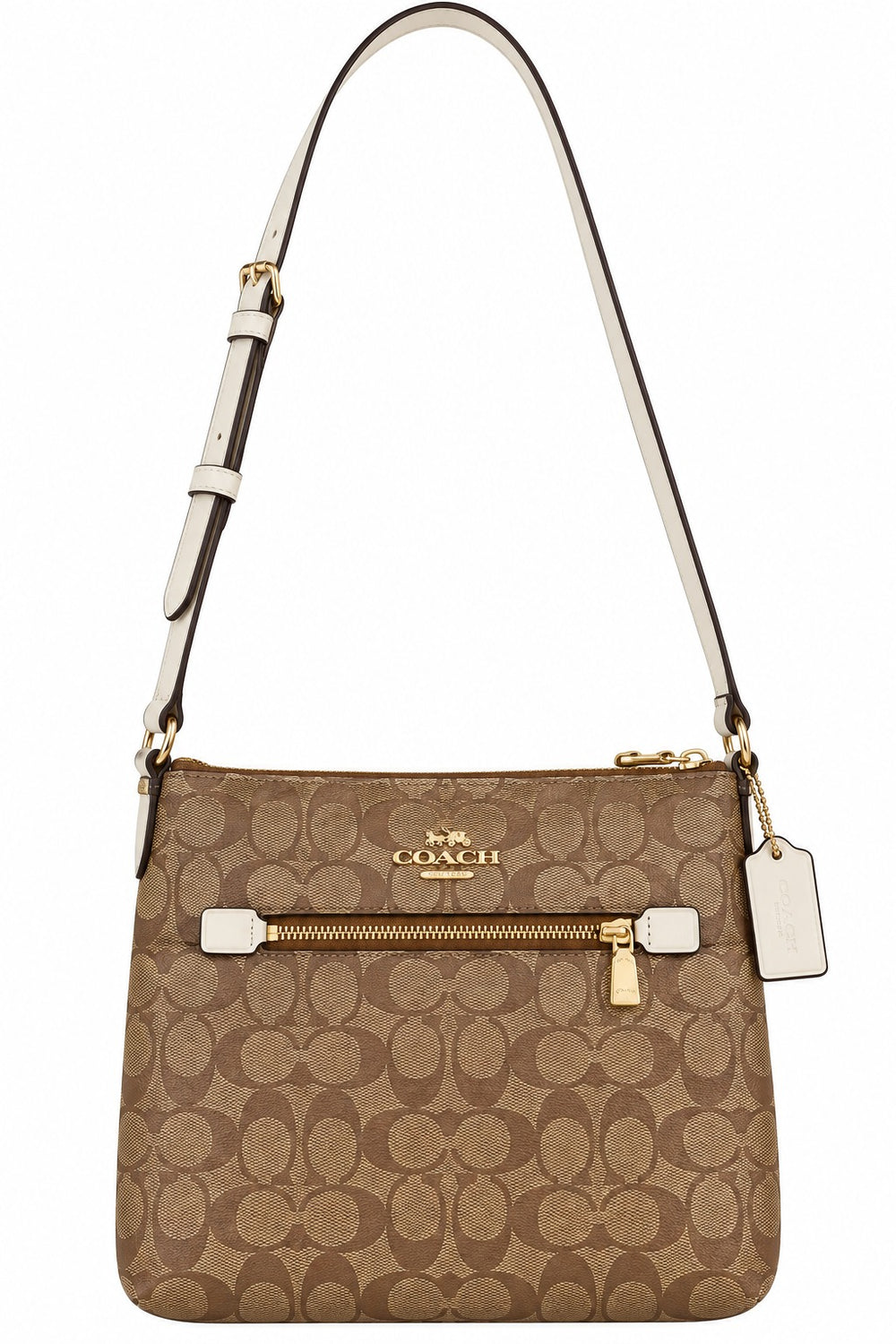 CROSSBODY COACH ROWAN CAFÉ/BLANCO GRANDE