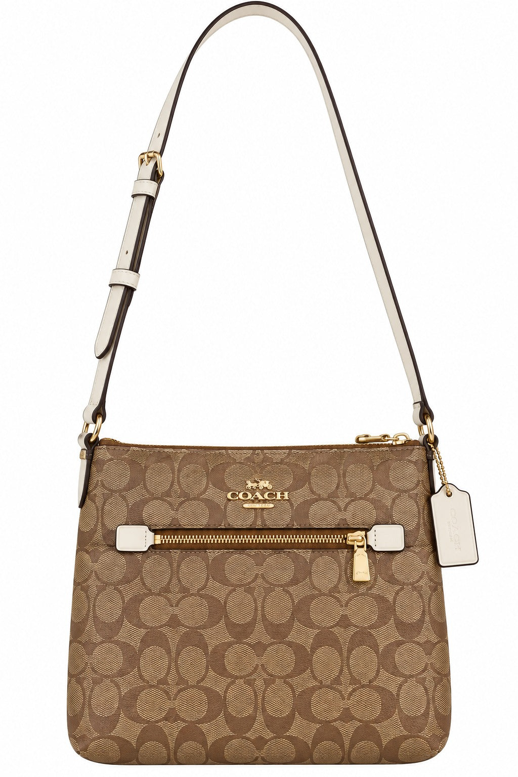 CROSSBODY COACH ROWAN CAFÉ/BLANCO GRANDE