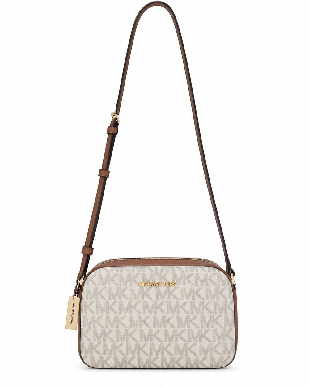 CROSSBODY MK A CAFÉ/BLANCO
