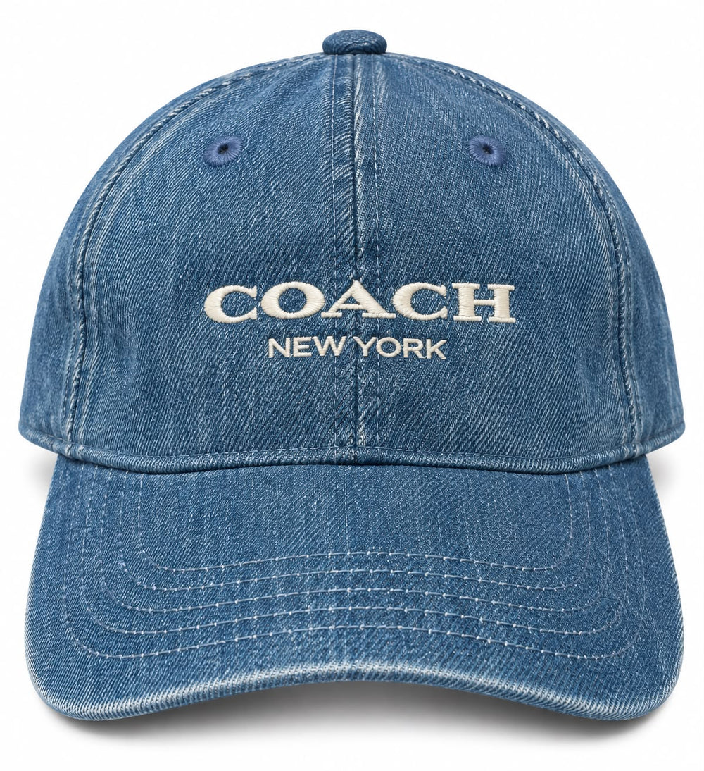 GORRA COACH A MEZCLILLA AZUL C/LOGO BLANCO