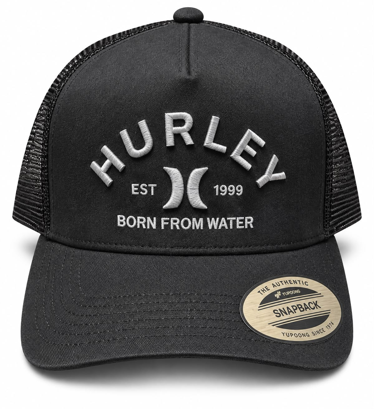 GORRA HURLEY NEGRA LETRAS GRIS