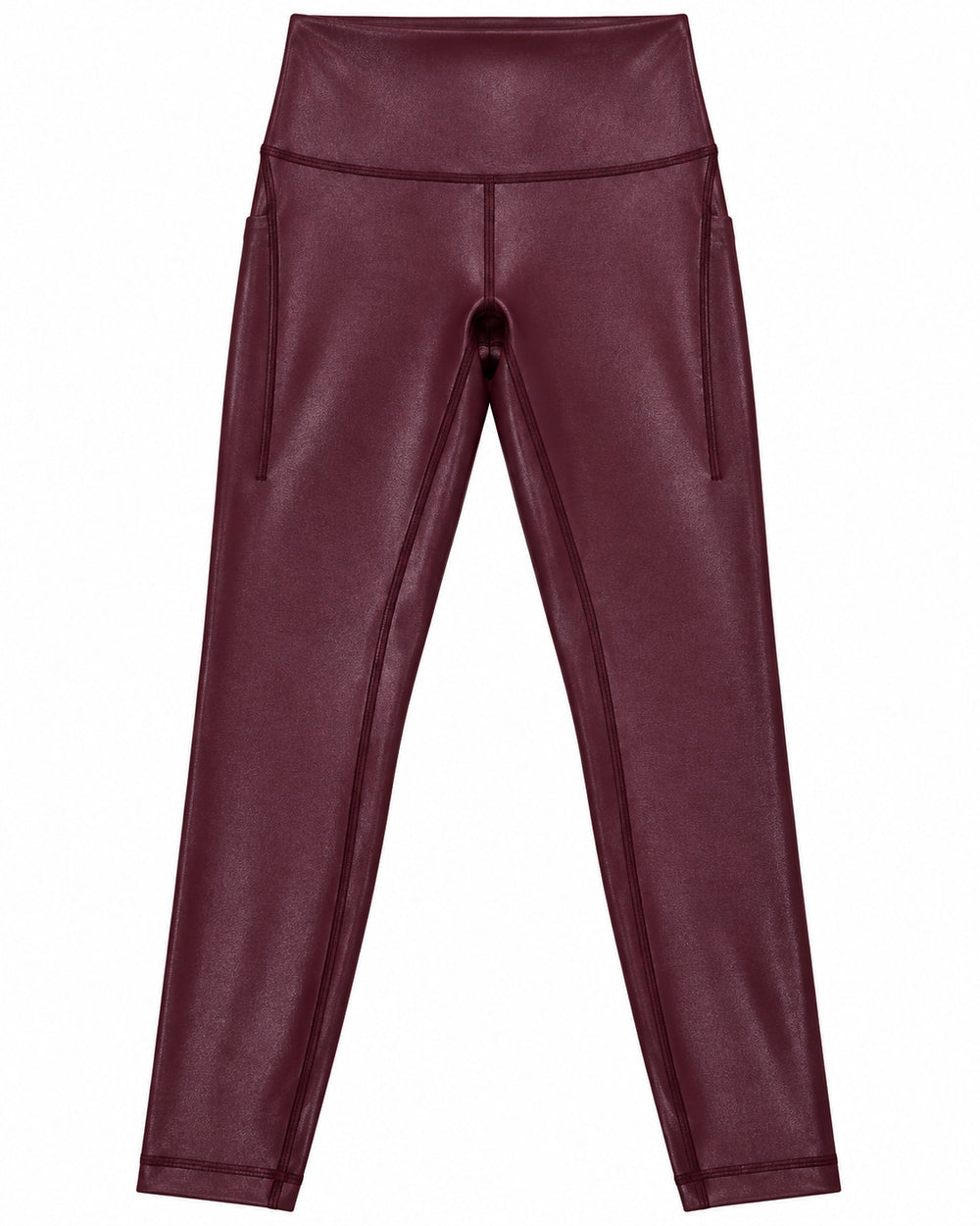 LEGGINGS DAMA LULU LEMON METALICO ROJO 4