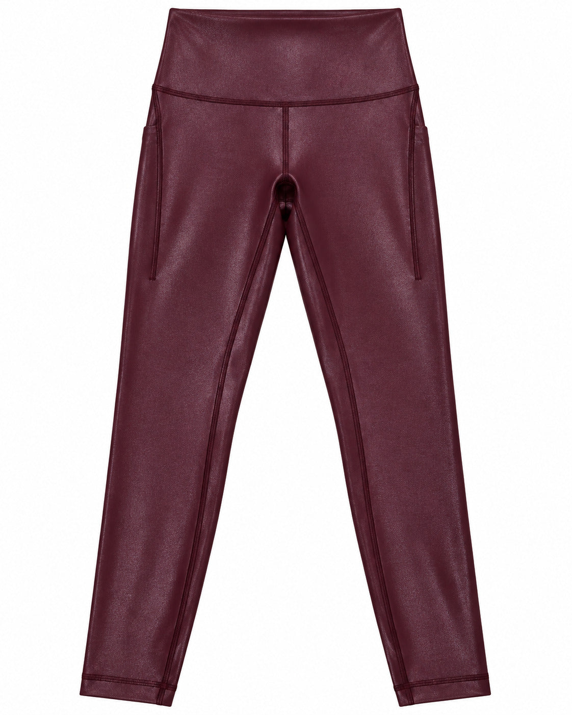 LEGGINGS DAMA LULU LEMON METALICO ROJO 4