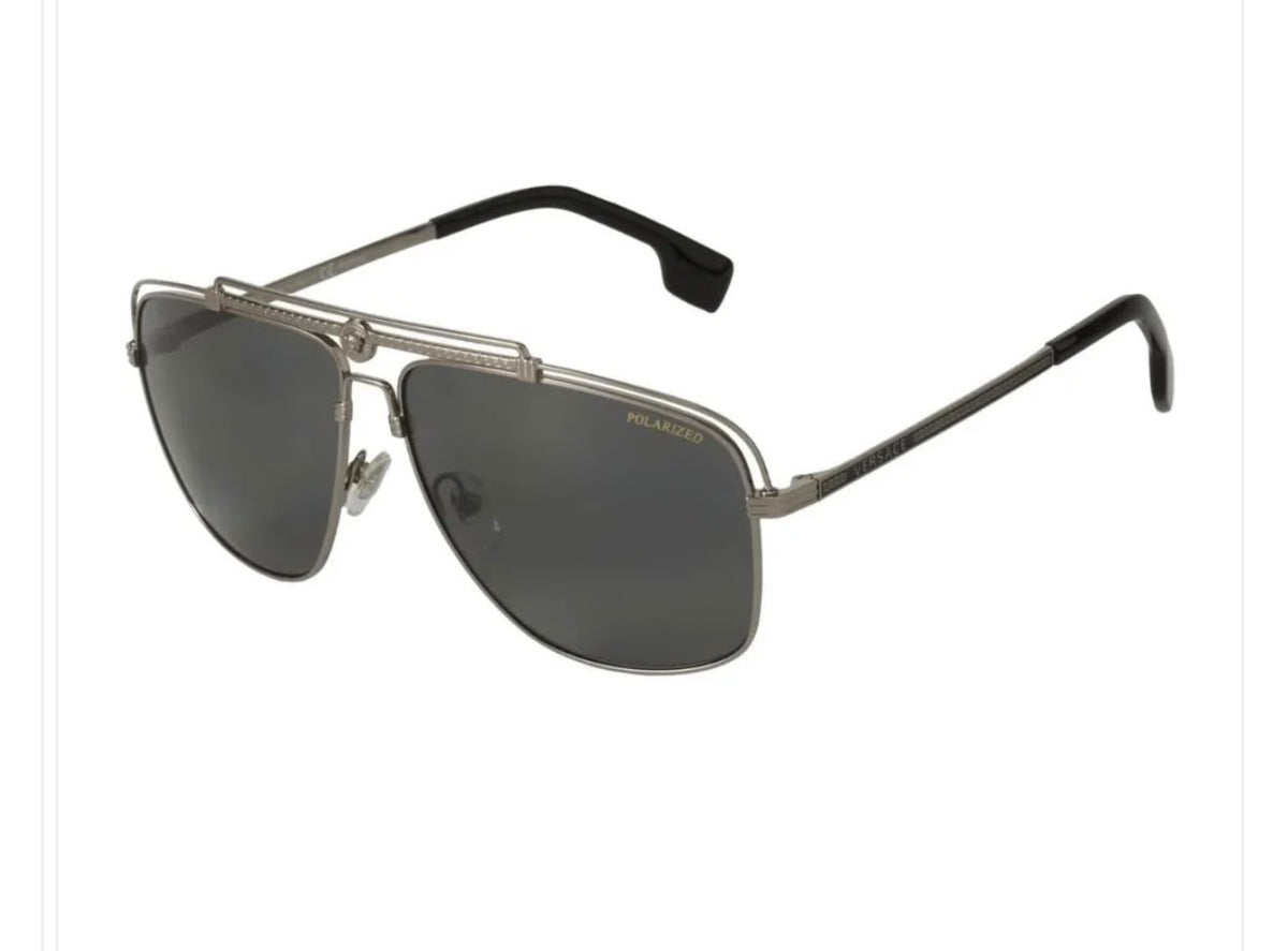 LENTES VERSACE VE2242 1001Z3 NEW AVIATOR GREY MIRROR POLARIZED