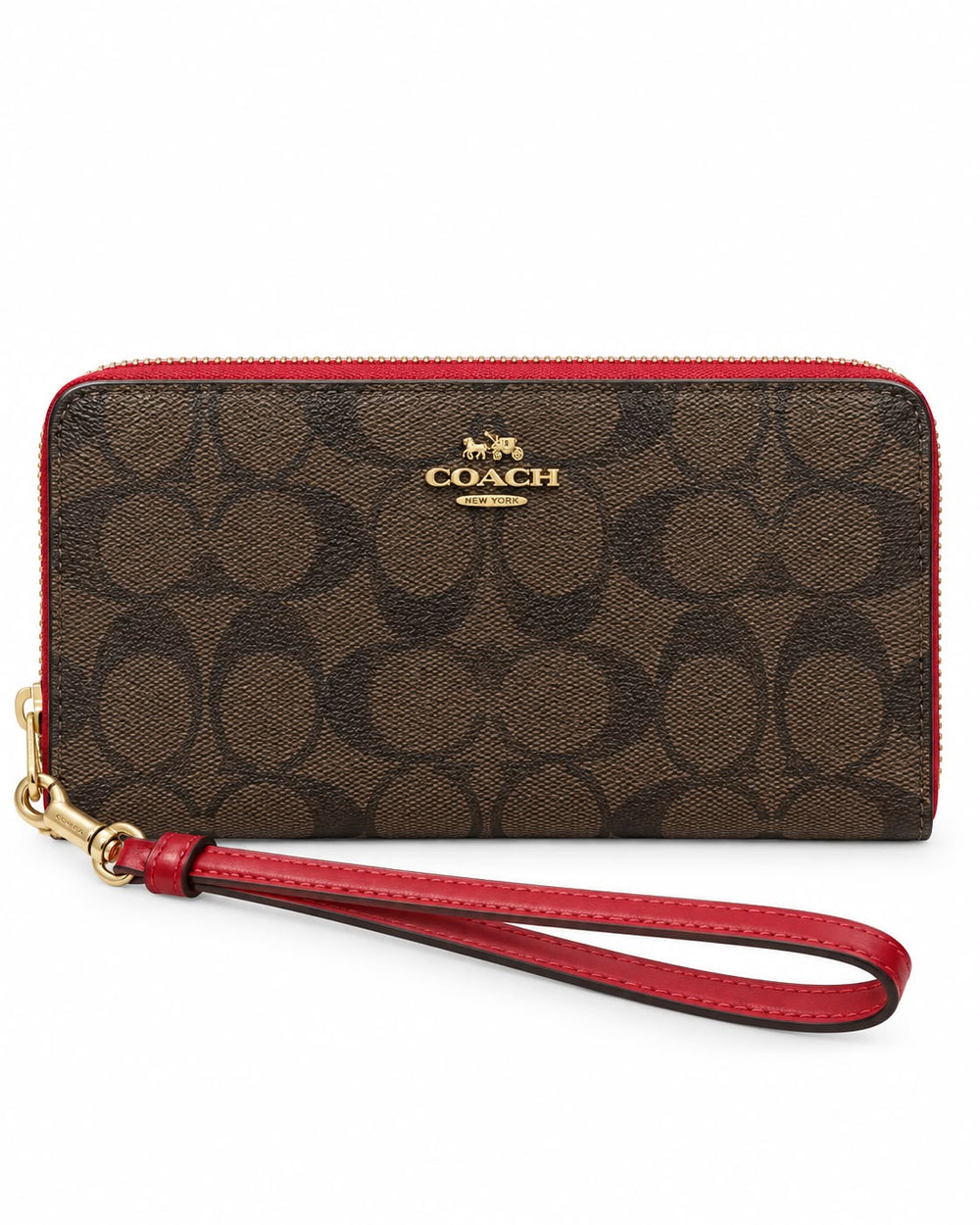 MONEDERO COACH MOD3 CAFÉ ROJO