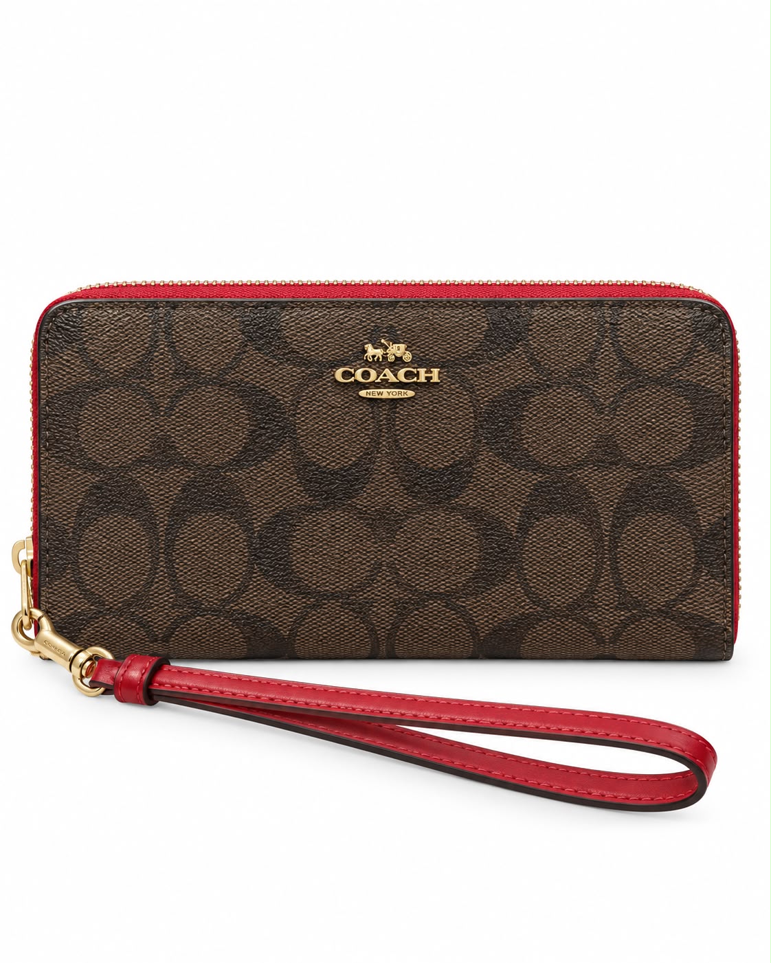 MONEDERO COACH MOD3 CAFÉ ROJO