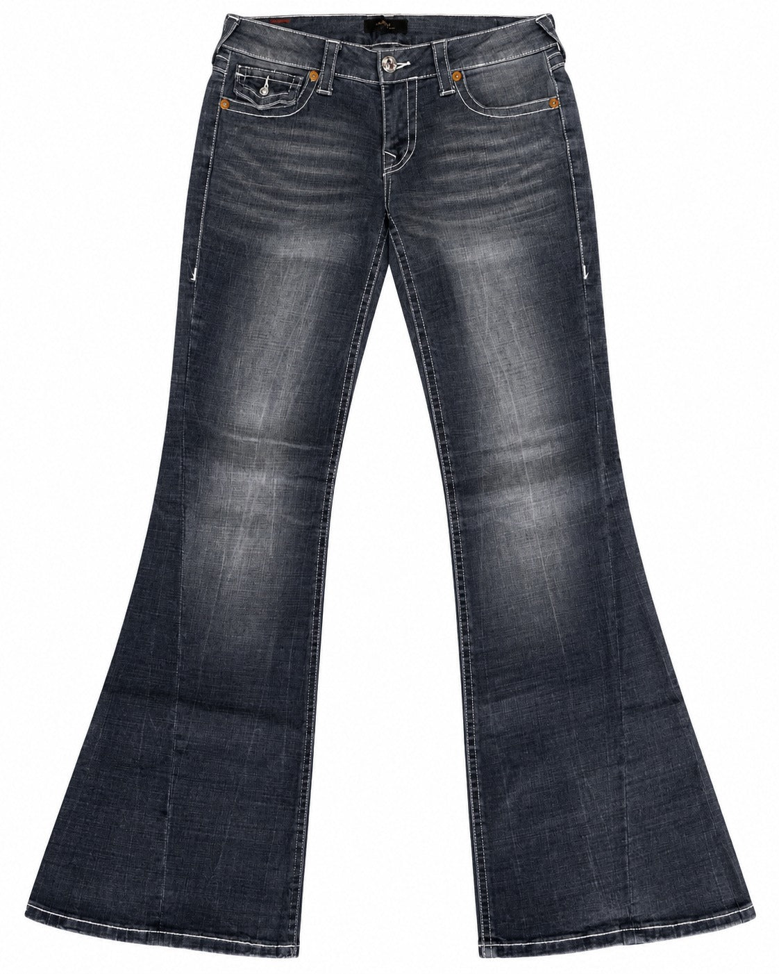 PANTALON TRUE RELIGION STYLE 209766 COLOR TRANQUIL DREAM JOEY LOW RISE FLARE FLAP 27