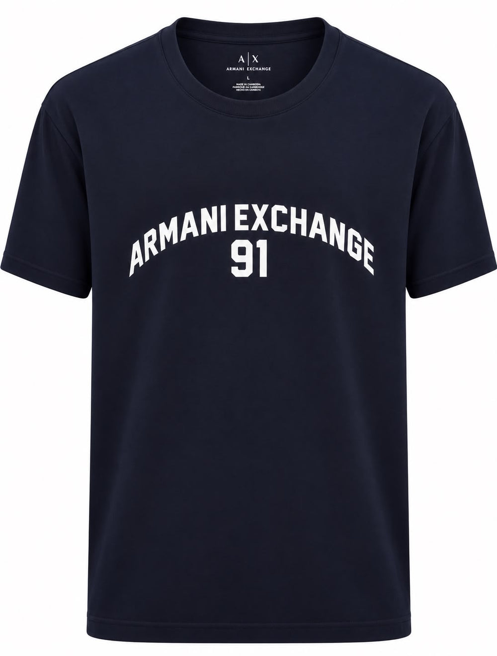 PLAYERA CABALLERO ARMANI EXCHANGE 91 CUELLO REDONDO AZUL OSCURO
