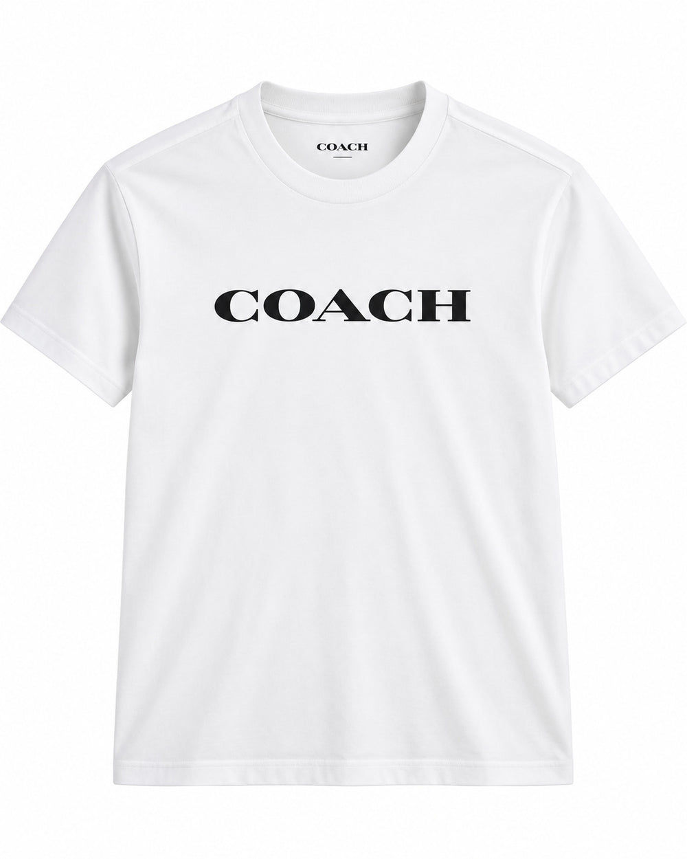 PLAYERA CABALLERO COACH CUELLO REDONDO BLANCO LOGO COACH NEGRO S