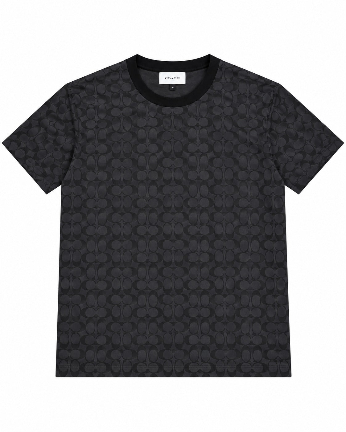 PLAYERA CABALLERO COACH CUELLO REDONDO NEGRO MONOGRAMA LOGO C L
