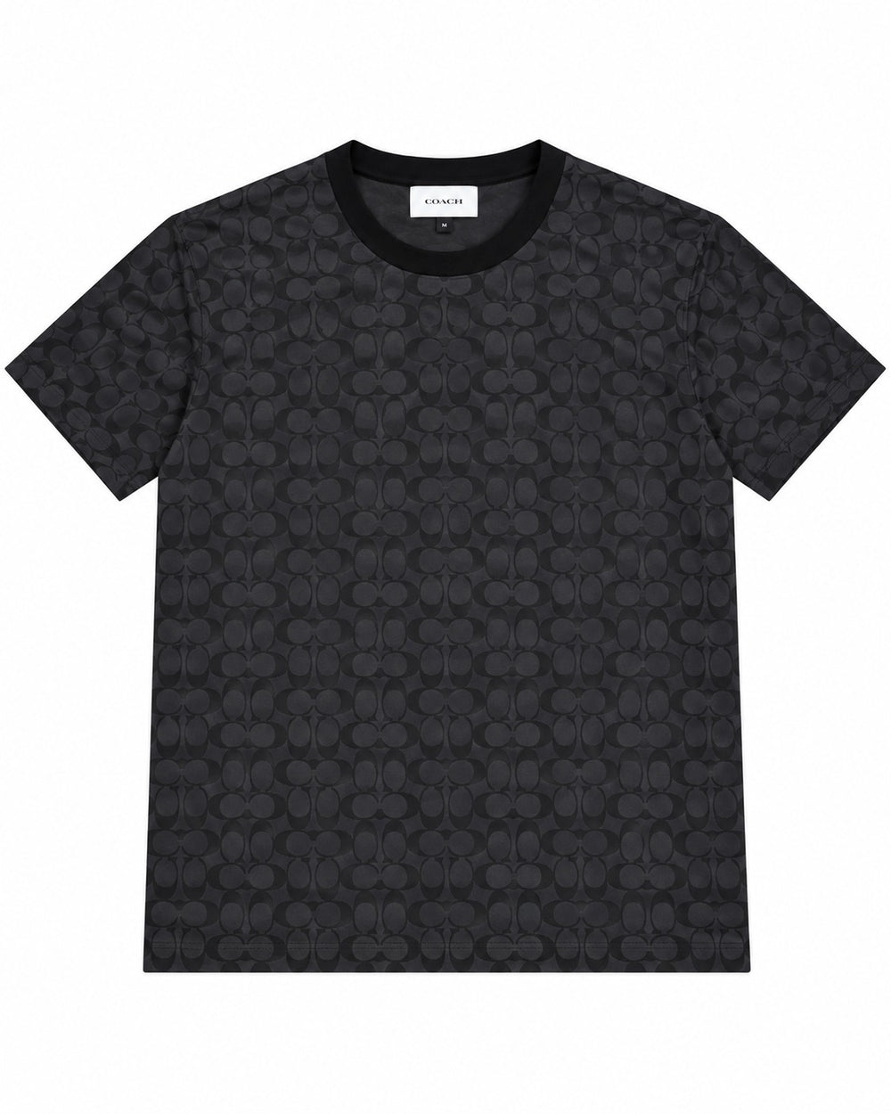 PLAYERA CABALLERO COACH CUELLO REDONDO NEGRO MONOGRAMA LOGO C L