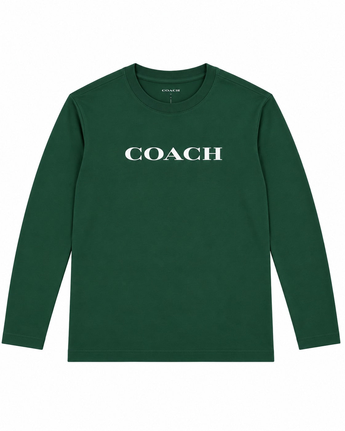 PLAYERA CABALLERO COACH CUELLO REDONDO VERDE LOGO COACH BLANCO M